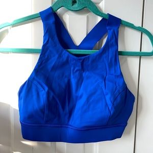 Royal blue high neck Lululemon sports bra